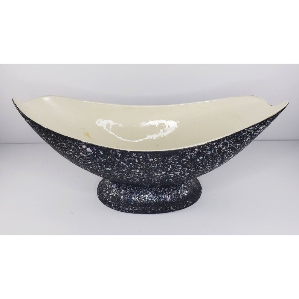 Maddux Of California Pottery Planter Console Bowl Mid Century Black USA #129